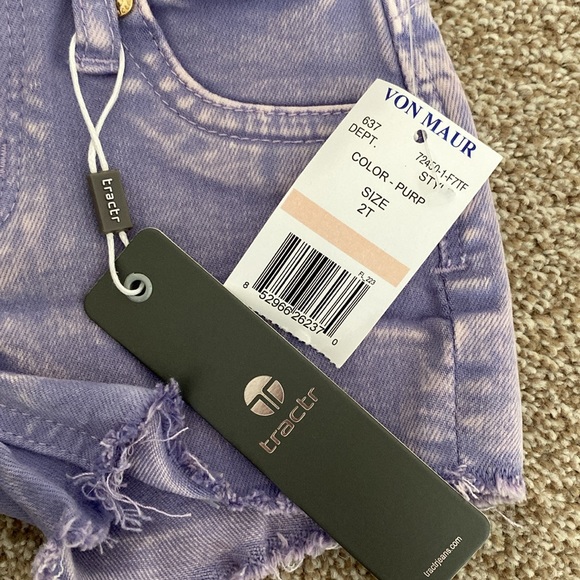 2T toddler tractr purple denim shorts - Picture 2 of 2